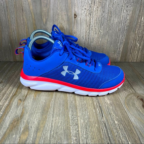 Under Armour Other - Under Armour Youth Assert 8 Royal Blue Red Athletic Shoes Size 7Y 3022100-401